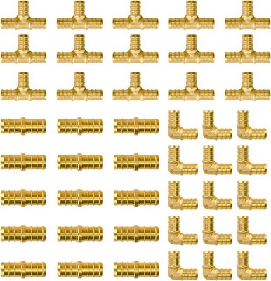 1/2'' Pex Fittings 45 PCS 1/2 Inch Pex Fittings Set 15 Each Elbow Tee Coupling No