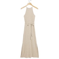 Anthropologie Amadi Caroline Knit Midi Dress size Medium New Beige Minimalist
