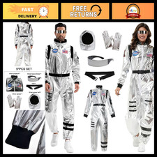 Large Black Adult Astronaut Costume Spaceman Suit for Halloween Cosplay