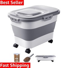 20-23 Lbs Dog Food Storage Container - Collapsible Dog Food Container with At...