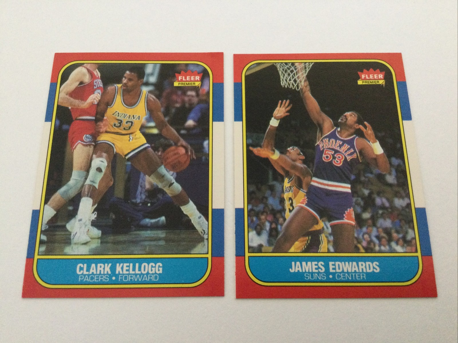 1986-87 FLEER JAMES EDWARDS #29 & 1986 Fleer #58 Clark Kellogg, NM & Centered