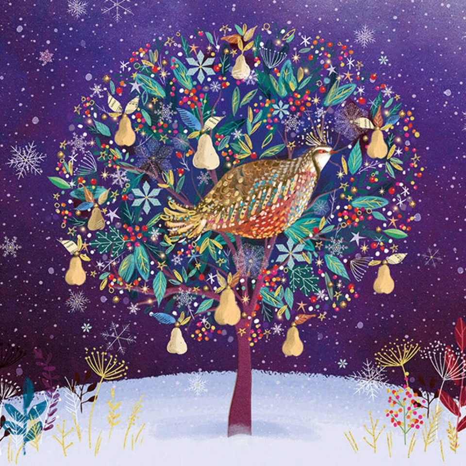 ST ANN'S HOSPICE ONLINE SHOP 'Golden Partridge' Pack of 10 Charity Christmas Greetings Cards