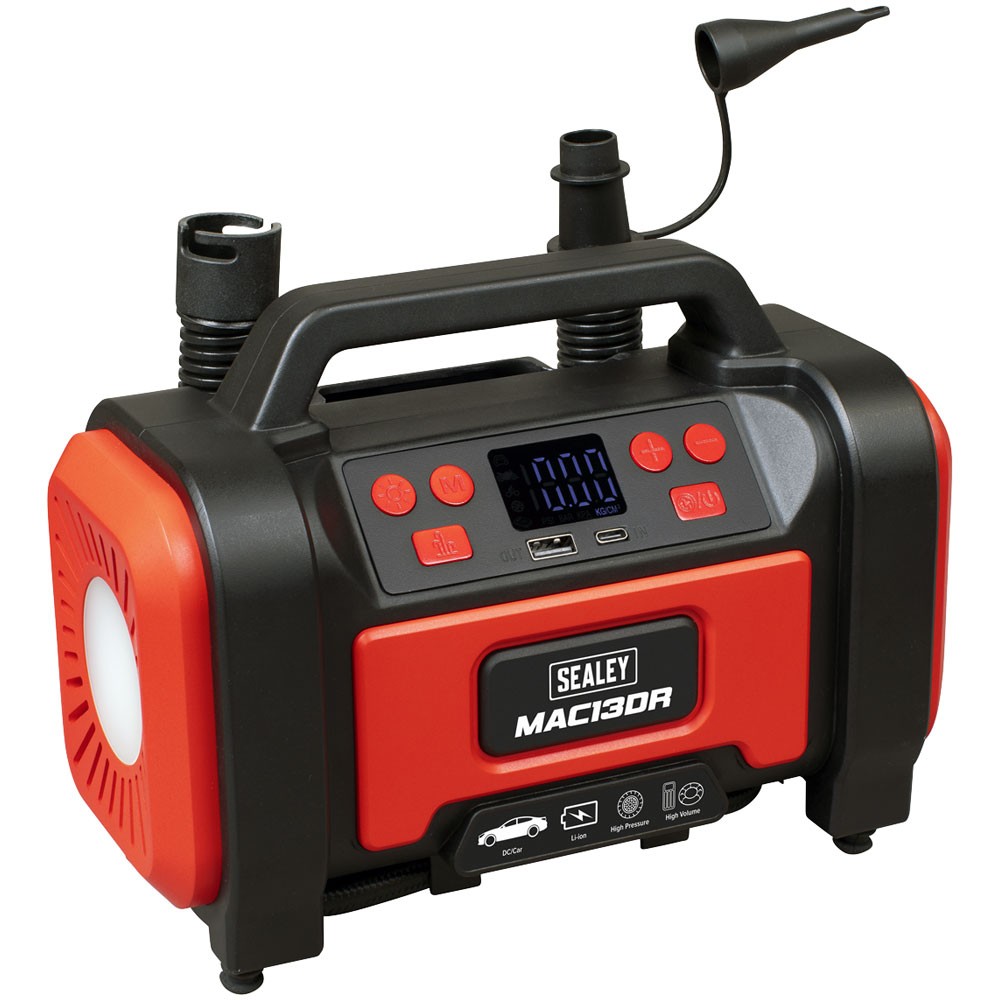 Sealey Rechargeable Tyre Inflator & High Volume Air Pump 12V