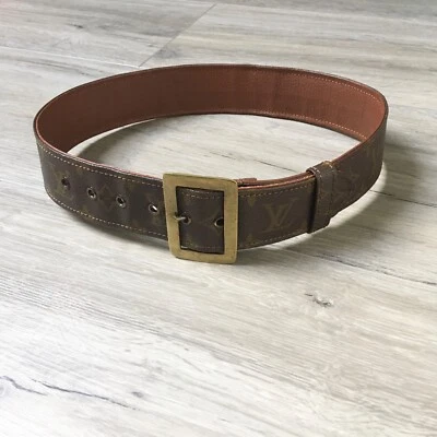 Original Louis Vuitton Monogram Gürtel Belt 70 Made in France Gold Leder - Bild 1 von 4