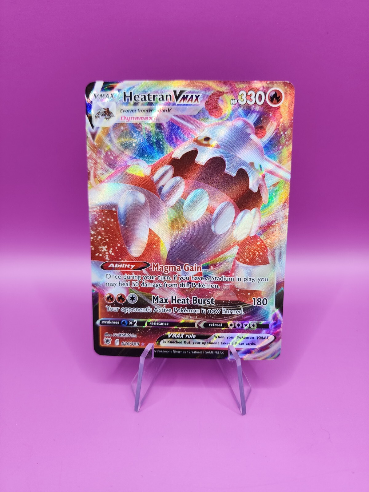 Pokémon TCG Heatran VMAX Astral Radiance 026/189 Holo Ultra Rare Near Mint