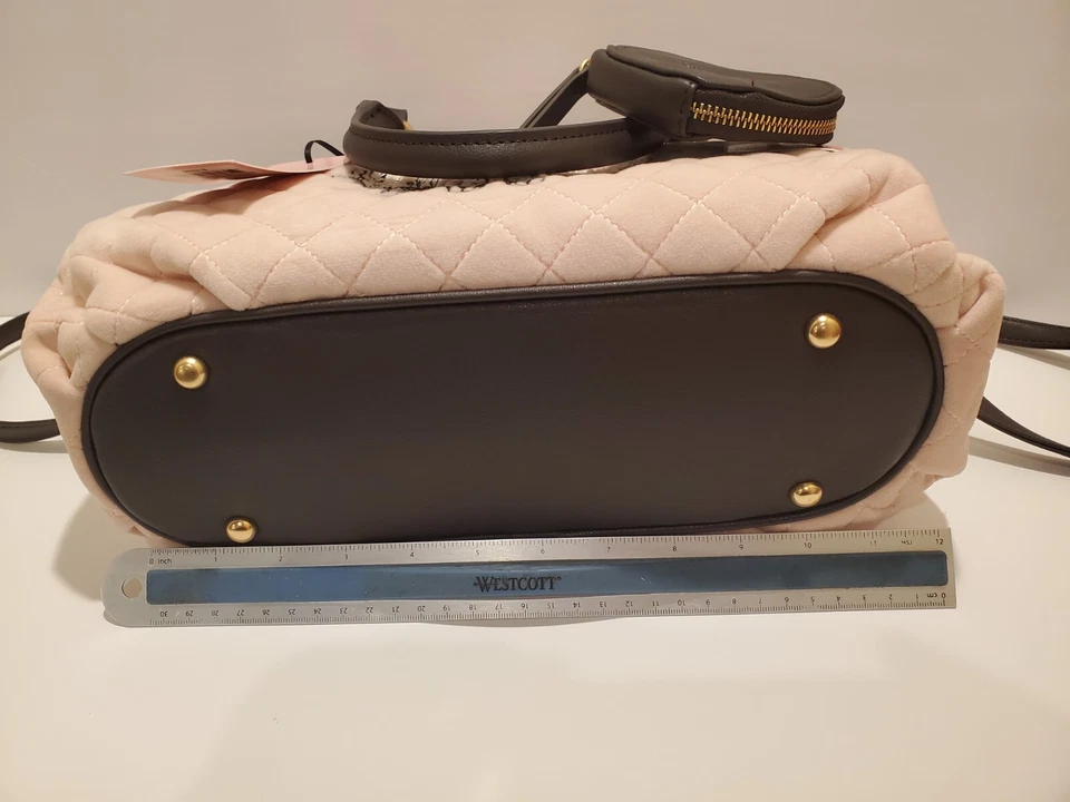 Juicy Couture Acolchado Rosa/Chocolate Real Cartera Bolso de Mano Cartera Corazón Foto 3 de 4