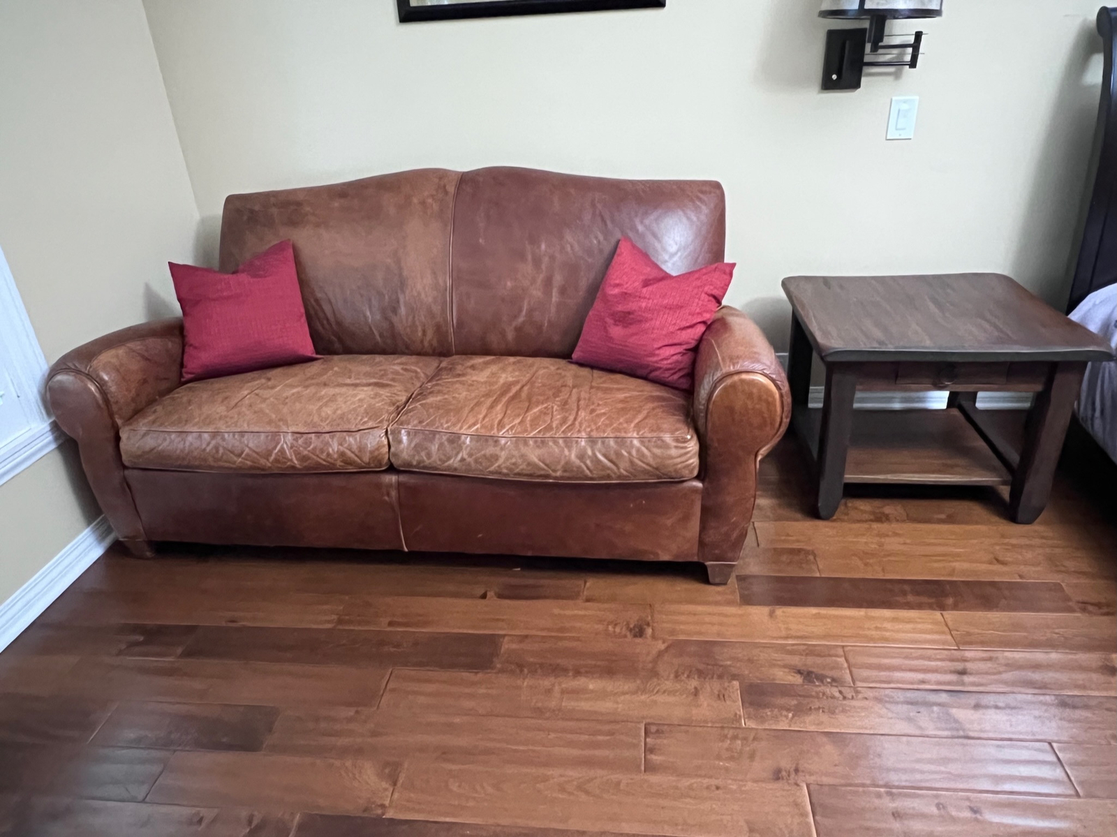 Vintage Luxury Brown Leather Loveseat eBay