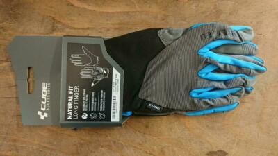Cube Handschuhe Langfinger XL(10) Natural Fit, grey´n´blue  Item No:11125