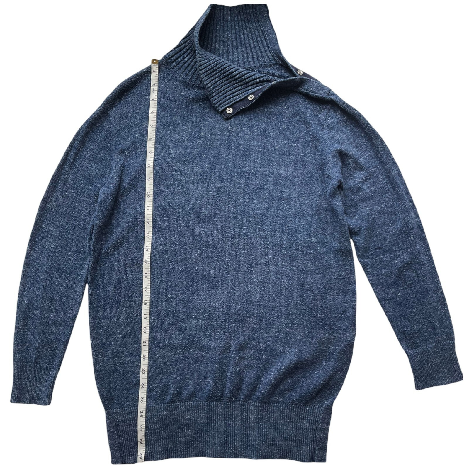 GAP Sweater Small Blue Pullover Snap Button Turtl… - image 7