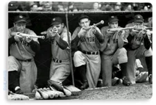 TIN SIGN New York Bunker Yankees Baseball Metal Décor Store Card Shop A522