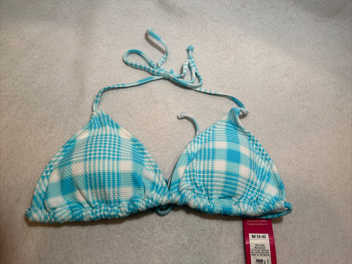 Juniors' Textured Triangle Bikini Top - Xhilaration™ Bright Blue