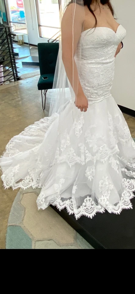 Vestido de novia Christina Wu sin tirantes corazón nuevo talla 14 * bullicioso* Foto 4 de 4