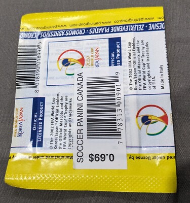 Sealed Pack Panini 6 stickers world cup Japan Korea 2002 Near Mint