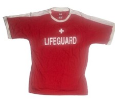 Camiseta Salvavidas Roja Suave, Servicio Salvavidas, Nueva/Etiqueta, Talla Grande, 60% Algodón