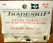 26D Brush and Spring Set or 16D Mabuchi Motor Tradeship Slot Car #148 NOS