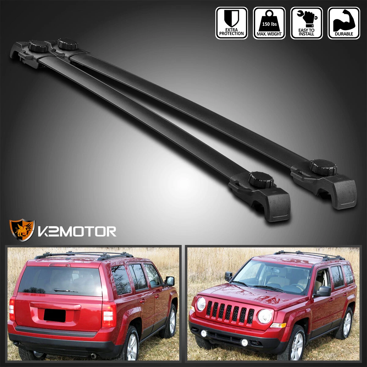 Fits 2007 2017 Jeep Patriot Aluminum Car Top Cross Bar Luggage Cargo Roof Rack