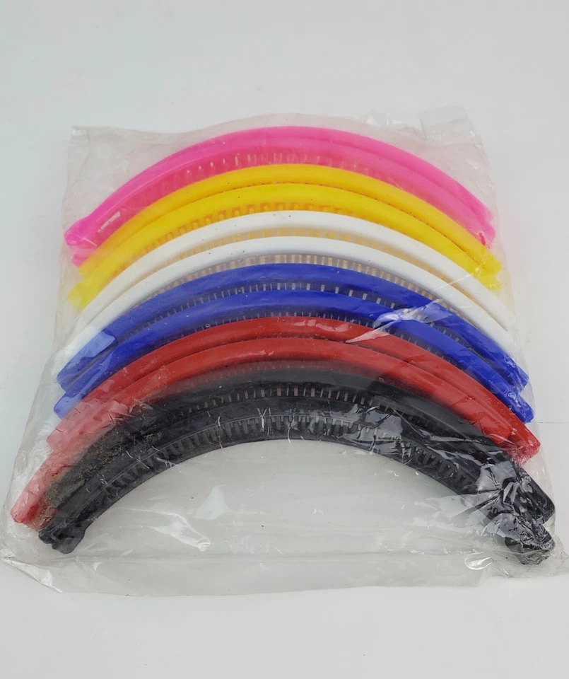 Lot 6 Vintage Banana Hair Clips Curved Hair Claw Pink Black Blue Yellow White - Image 3 of 3