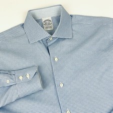 VINTAGE Brooks Brothers Shirt Mens 15.5 32 Egyptian Cotton USA Made Italy Woven