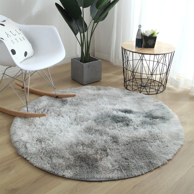 White 39 Inch Round Fluffy Rug eBay