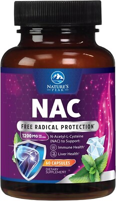 NAC Supplement N-Acetyl Cysteine 1200 mg - Supports Lung Immune & Liver Health