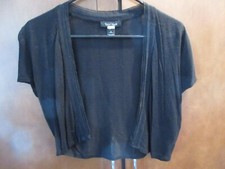 WHITE HOUSE BLACK MARKET SHEER BLACK SHRUG SIZE S