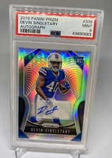 2019 Panini Prizm ROOKIE RC Devin Singletary AUTO PSA 9 Silver Prizm BILLS