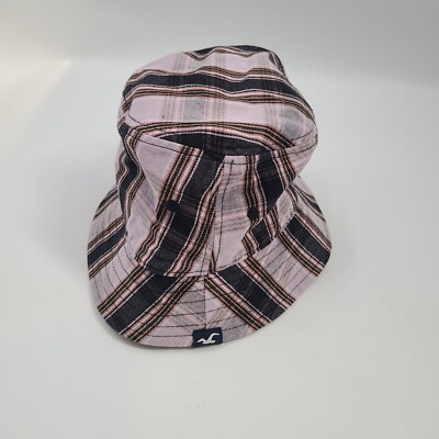 Hollister Unisex Adult Purple And Brown Plaid Bucket Hat One Size