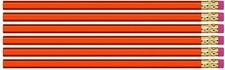 36 Orange Hexagon 2 Pencil, Eraser, non toxic, USA Made, ExpressPencilsTM