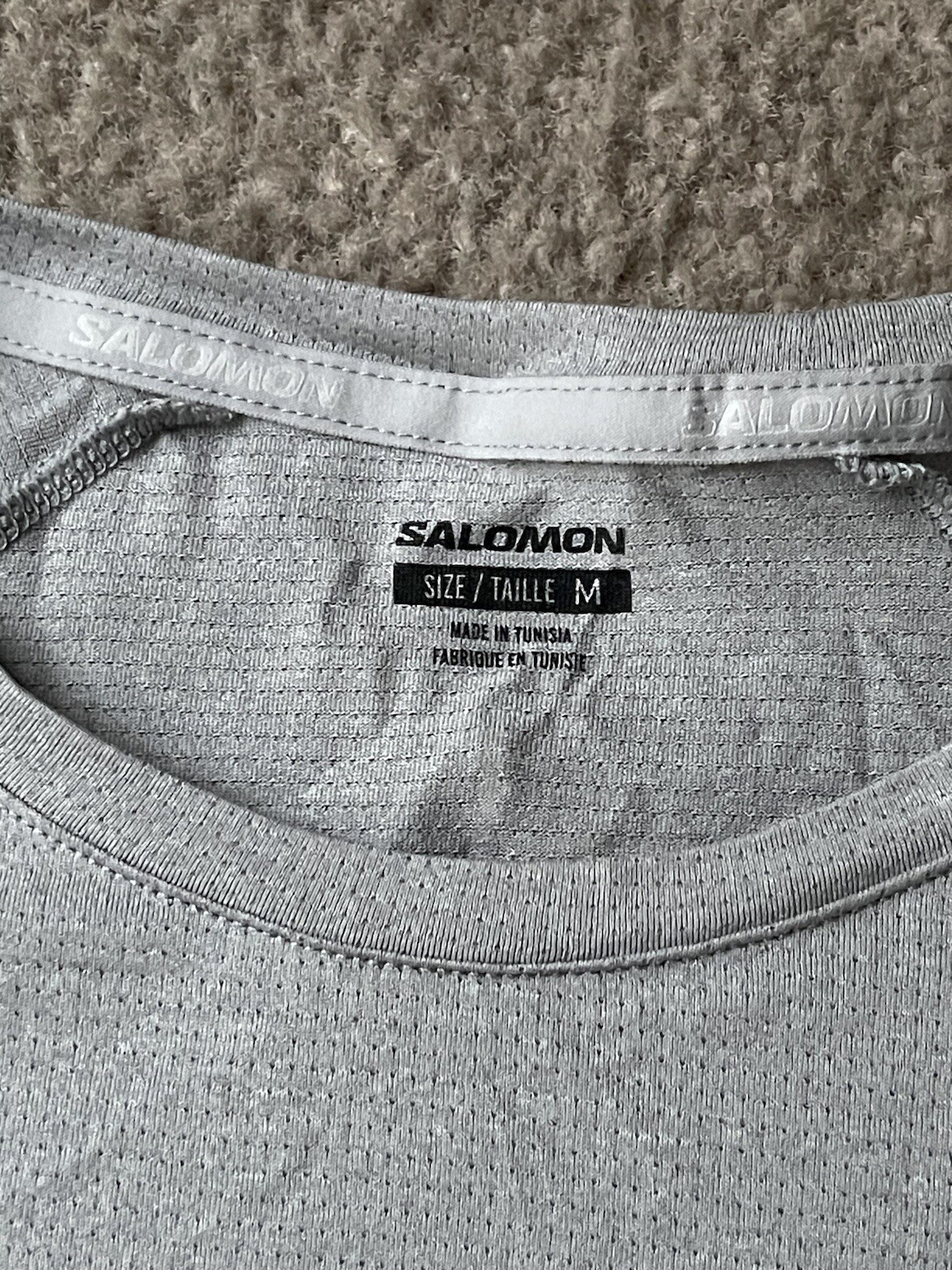 Salomon Maglietta Uomo Manica Corta Running Training Grigio Medio Training Track Tee