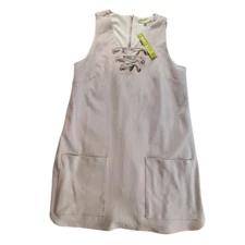 Gianni Bini Women's Olivia Dress Size M NWT $108 – Buff Lace-Up Sleeveless-#3313