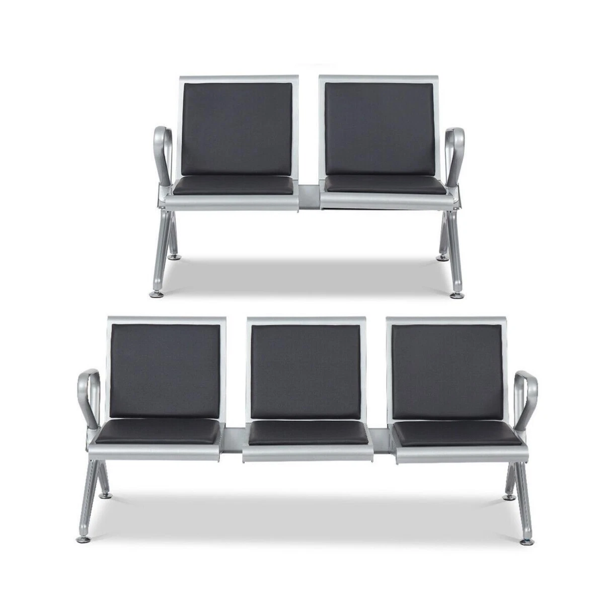 2 Seat 3 Seat Waiting Chair Reception Room Guest Chair Airport Bench PU Leather