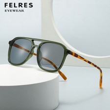 Square Retro Double Bridge Sunglasses Unisex Outdoor Driving Shade Glasses UV400