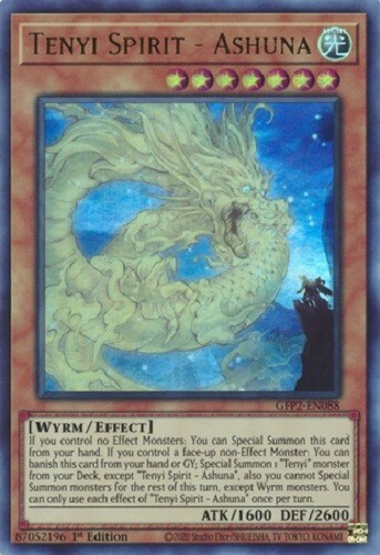 TENYI SPIRIT - ASHUNA *** 1ST EDITION ULTRA RARE GFP2-EN088 YUGIOH 