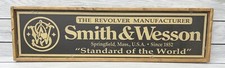 Rustic Style Smith & Wesson Hunting Wooden Sign Man Cave Framed - 10"x36"