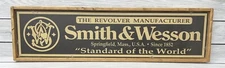 Rustic Style Smith & Wesson Hunting Wooden Sign Man Cave Framed - 10"x36"
