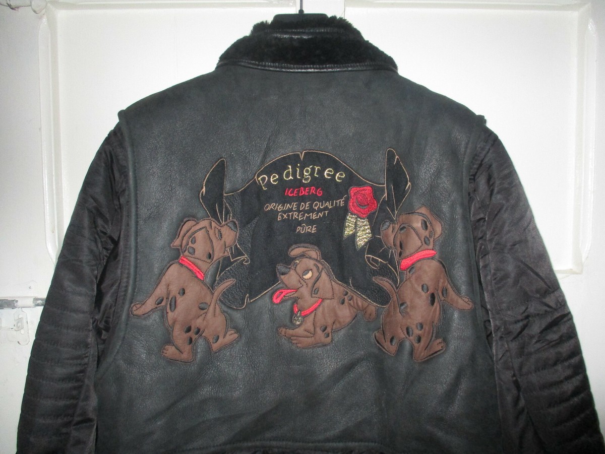 ICEBERG DISNEY PEDIGREE DALMATIAN DOGS LEATHER SHEARLING COAT IT