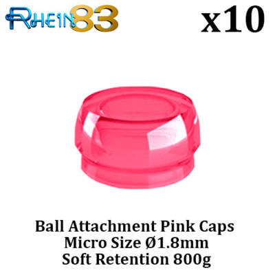 10 Dental Ball Attachment Home Use First Aid Silicone Micro Caps Ø1.8mm Pink