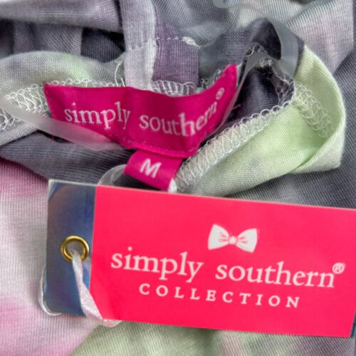 Simply Southern Shirt Womens Size Medium M Tie Dye Rayon 3/4 Sleeve Open Back - Picture 5 of 6