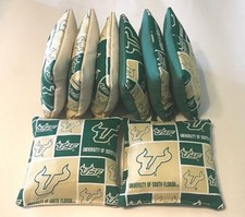 UNIVERSITY OF SOUTH FLORIDA BULLS CORNHOLE SET OF 8 BEAN BAGS BAGGO CORN TOSS