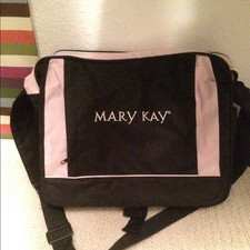 New Mary Kay Black & Pink Large Nylon Shoulder Bag Tote Bag Laptop Case Rare!