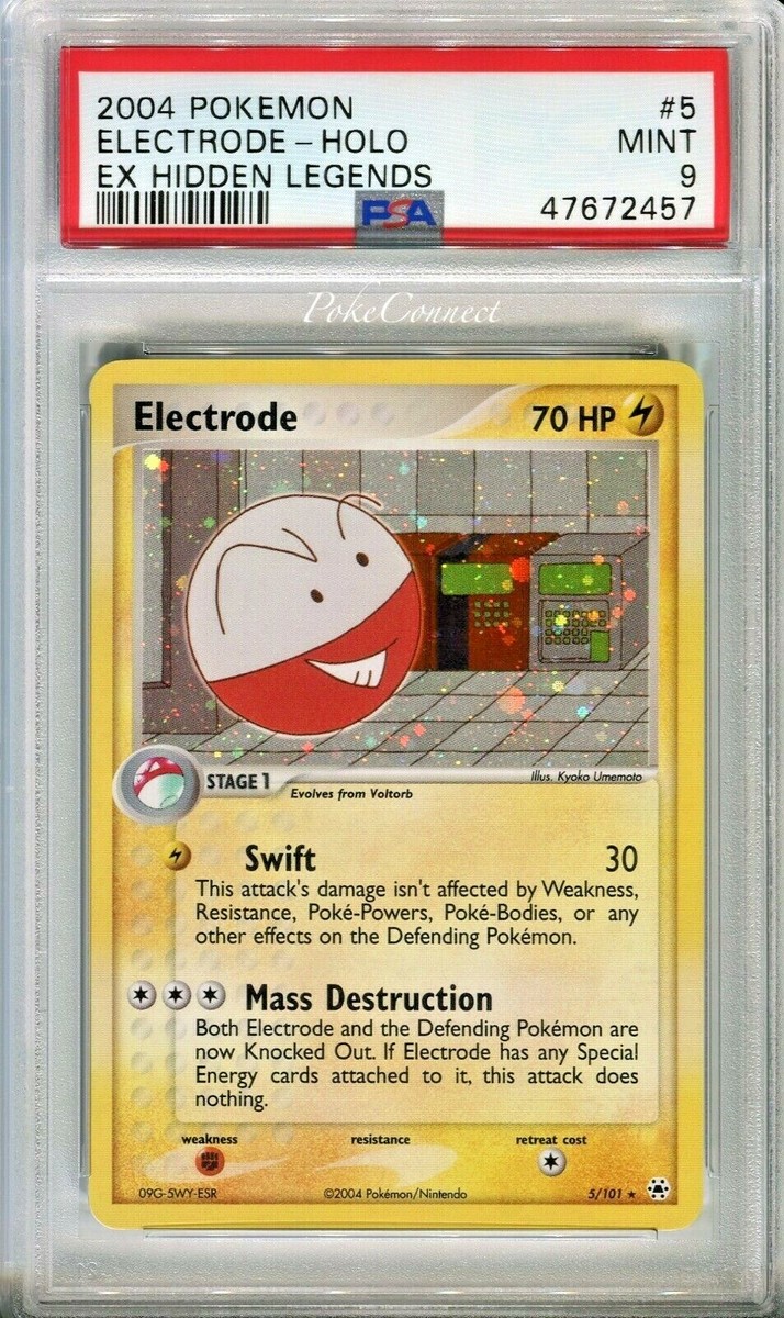 PSA 9 MINT Pokemon ELECTRODE Holo Rare 2004 ex Hidden Legends #5