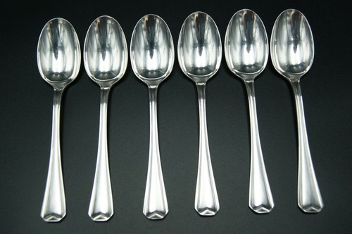 CHRISTOFLE CHEVRON - 6 DINNER SPOON SILVERPLATED ART DECO LUSTER - 1930's FRANCE - Picture 5 of 12