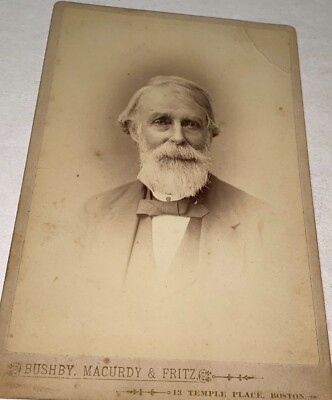 Famous Boston Photo Schoolmaster Dr Josiah Stearns PHD Cabinet Rare Antique IDd