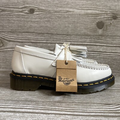 Dr. Martens Adrian YS White Leather Tassel Loafers Sz M8 W9 MSRP $140 New In Box Amazon.com | Dr. Martens Women main image 2