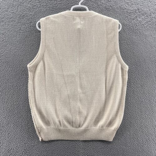 VINTAGE Field Gear Sweater Vest Men Large Button Cable Knit Made USA 90s New - Picture 7 of 11