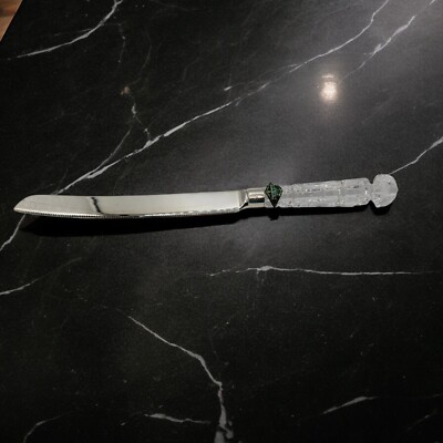 Vintage Shannon Diamond Cut Crystal Handle Stainless Bread and Cake Knife
