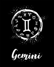 Gemini The Twins Clever BLACK Constellation Zodiac Sign Astronomy  MAGNET