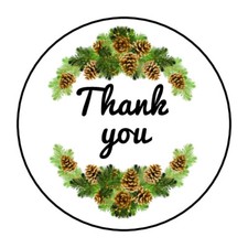 Winter, Holiday, Christmas Thank you stickers, labels, tags, envelope seals