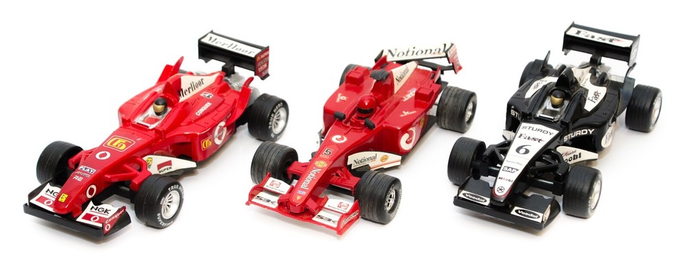 Set of 3 JD Toys F1 Sturdy National Racing Car Plastic Car Model