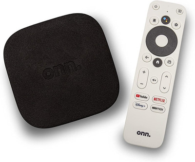 ONN Android TV 4K UHD Streaming Device with Voice Remote Control Google Assistan
